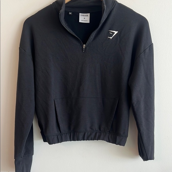 Gymshark Black Zip Up Sweater with Classic Collar - Picture 3 of 4